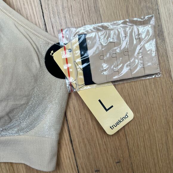 NEW Truekind Women's L Daily Comfort Wirefree Shaper Bra Beige Nude Casual - Picture 3 of 9